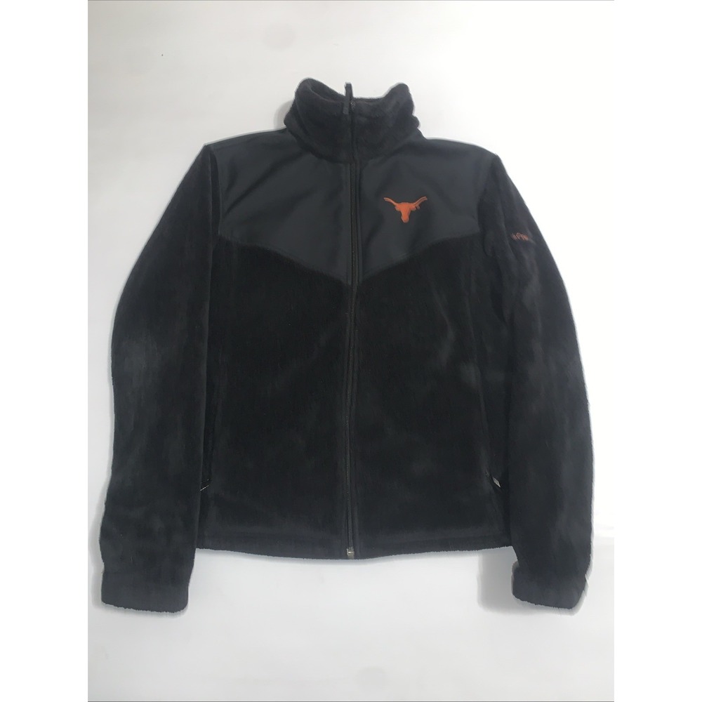 Columbia Texas Longhorns Full Zip Women's Size XL Black Fleece Zip Pockets